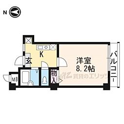 ミネ北山 3階1Kの間取り