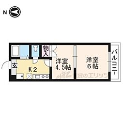 ス・プレ−ル田中 1階2Kの間取り