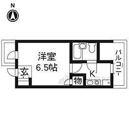 ＤＥＴＯＭ−1北山レディース 2階1Kの間取り