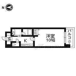 フェルミ堀川 4階1Kの間取り