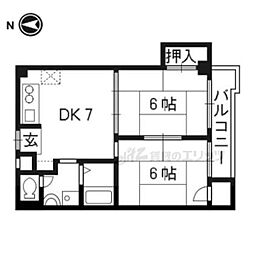 マテンソレイユ 2階2DKの間取り