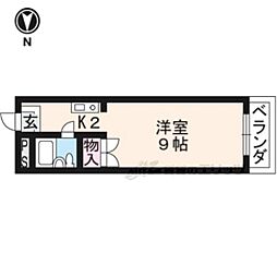 メゾンド亜地路義 1Kの間取図画像