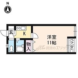 サンチェリーたかだ 1Kの間取図画像
