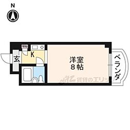 正和フラット宝ケ池 1Kの間取図画像