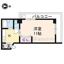 コーポ大鷺 1Kの間取図画像