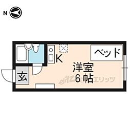 カレッジアンハウス玄琢 ワンルームの間取図画像