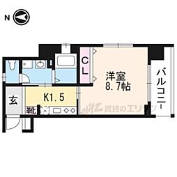 ベラジオ西陣聚楽 1Kの間取図画像