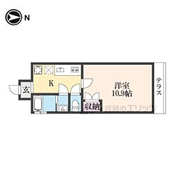 仮)フラッティ北栗栖町 1Kの間取図画像