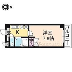 リバティ新町 1Kの間取図画像
