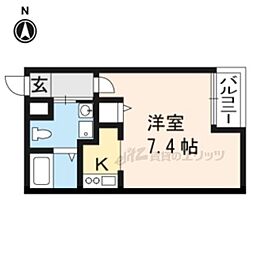 メゾン・サンマルタン京大北 1Kの間取図画像