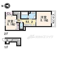 セジュールウィット高見 2Kの間取図画像