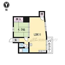 石川ビル 2LDKの間取図画像