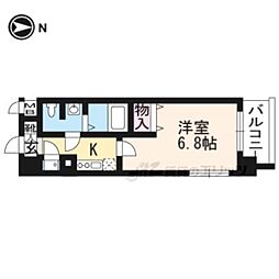 アクアプレイス京都聖護院 1Kの間取図画像