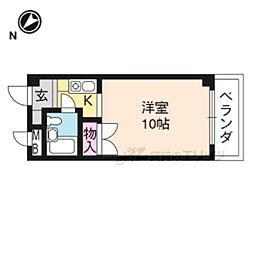 メゾン二葉 1Kの間取図画像