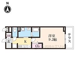 ストーリーズうずまさ ワンルームの間取図画像