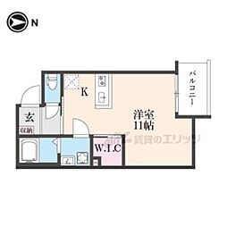ウェルスクエア壬生高辻通 ワンルームの間取図画像