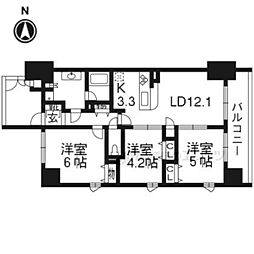 プレサンス京都西院 3LDKの間取図画像