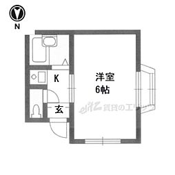 やまだアパート 1Kの間取図画像