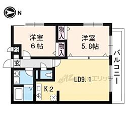 ラッフィナート 2LDKの間取図画像