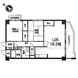 イースタン平野路 3DKの間取図画像