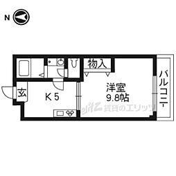 アルカンシエル 1Kの間取図画像