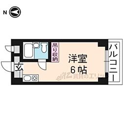 コーポ西賀茂 ワンルームの間取図画像