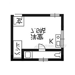 ハイツ元気 ワンルームの間取図画像