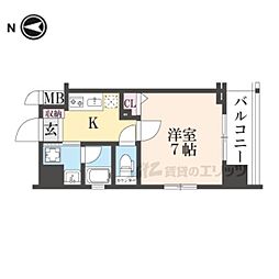 ベラジオレガシー京都西七条 1Kの間取図画像
