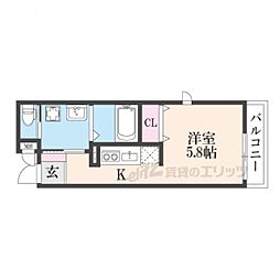 仮)アヴェルーチェ三条堀川 ワンルームの間取図画像