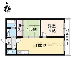 シャトーウメダ 2LDKの間取図画像