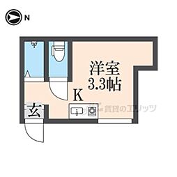 ベール太秦 ワンルームの間取図画像