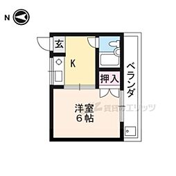 葵ハイツ 1Kの間取図画像