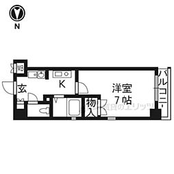 ベラジオ御所東 1Kの間取図画像