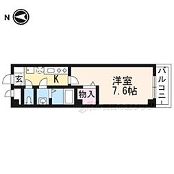 フラッティ西大路花屋町 1Kの間取図画像