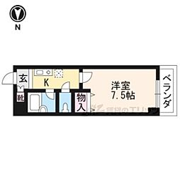 フレーズ3 1Kの間取図画像