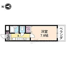 ウイングス西京 1Kの間取図画像