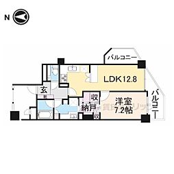 デリード北大路駅前 1LDKの間取図画像