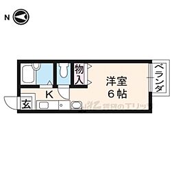 シャンブルタキモト 1Kの間取図画像