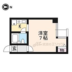 CASA聚楽 1Kの間取図画像