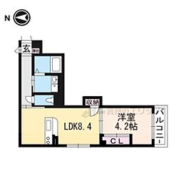 プログレーッソ西ノ京 1LDKの間取図画像