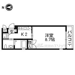アクアプレイス京都西陣 1Kの間取図画像