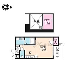 アクアプレイス京都西陣 1Kの間取図画像