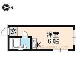 ファーストコート紫野 3階ワンルームの間取り