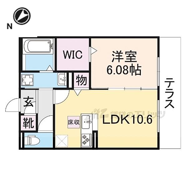 レジデンスコート栗東 103｜滋賀県栗東市綣5丁目(賃貸アパート1LDK・1階・43.41㎡)の写真 その2