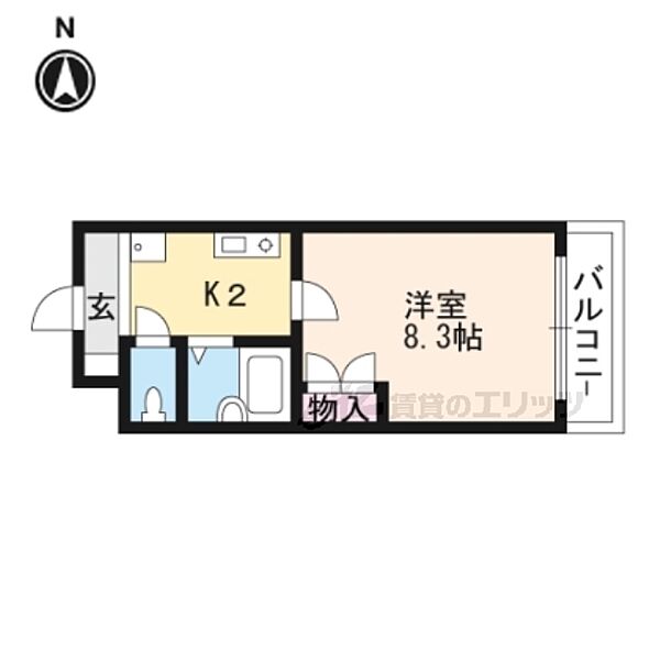 滋賀県草津市橋岡町(賃貸マンション1K・2階・22.41㎡)の写真 その2