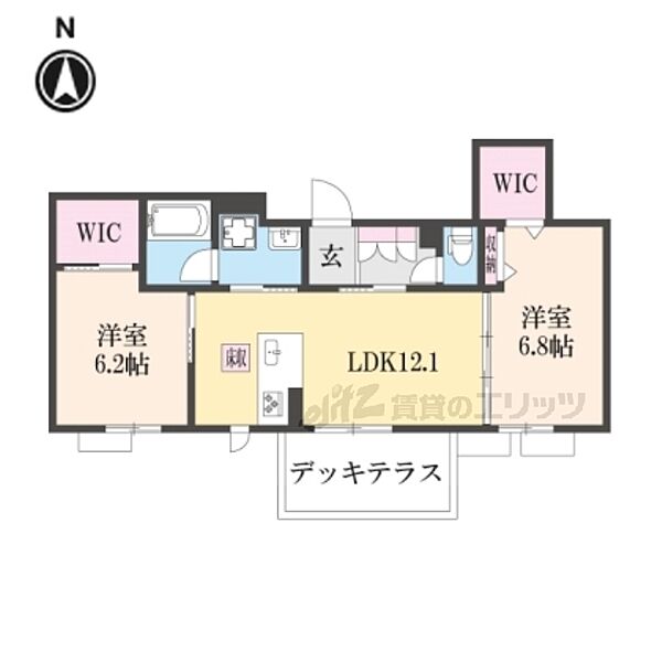 フェリーチェ 102｜滋賀県大津市南志賀3丁目字豆田(賃貸アパート2LDK・1階・59.64㎡)の写真 その2