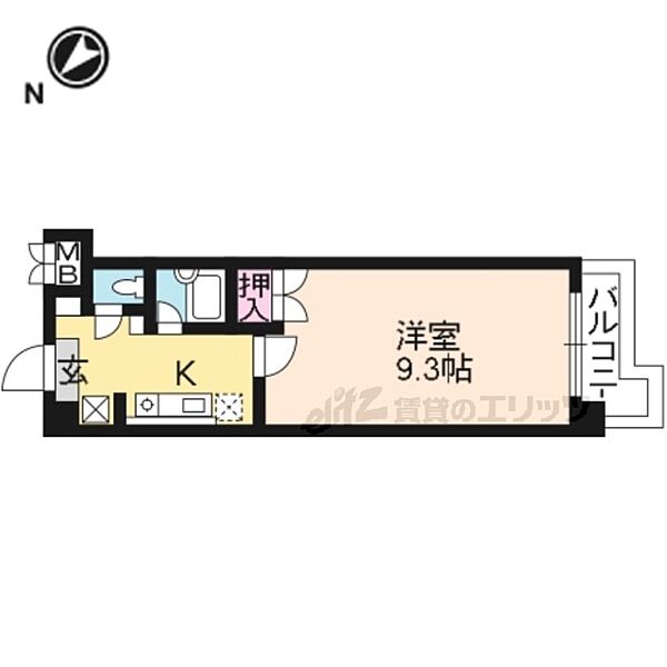 滋賀県草津市野路東4丁目(賃貸マンション1K・4階・26.94㎡)の写真 その2