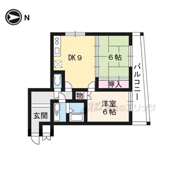 カーム瀬田 202｜滋賀県大津市大萱４丁目(賃貸マンション2LDK・2階・60.00㎡)の写真 その2