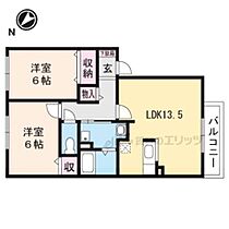 滋賀県近江八幡市中村町（賃貸アパート2LDK・1階・58.52㎡） その2