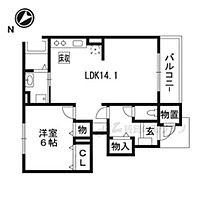 滋賀県栗東市坊袋（賃貸アパート1LDK・1階・48.91㎡） その2